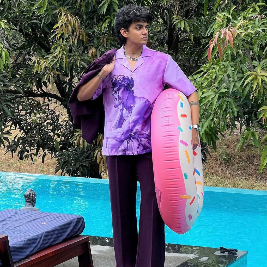 Purple Angelo Resort collar shirt