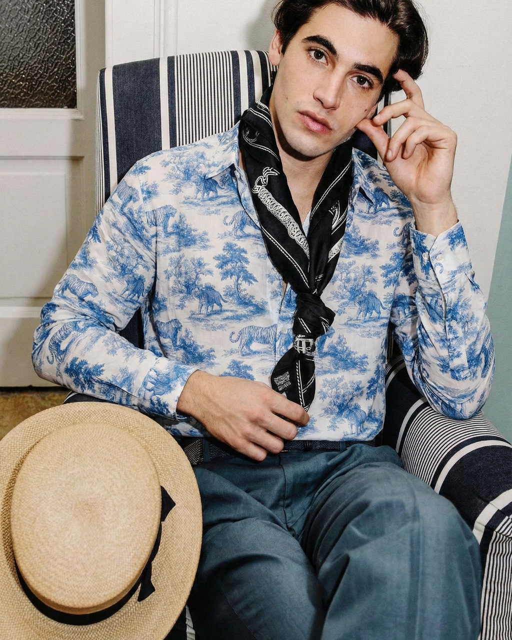 Tiger toile I'MHERE Essential full sleeve shirt