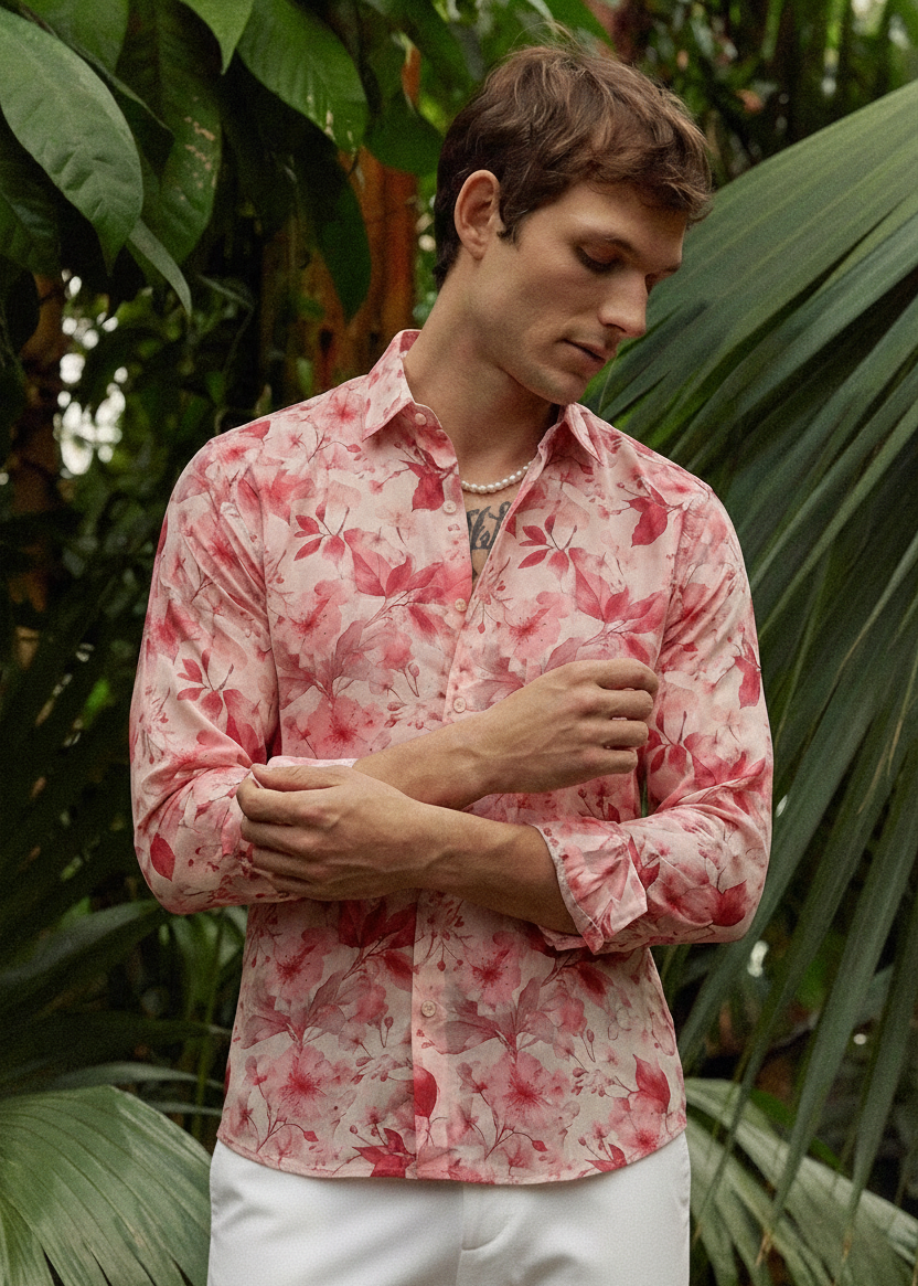 Peach Petals I'MHERE Essentials full sleeve shirts