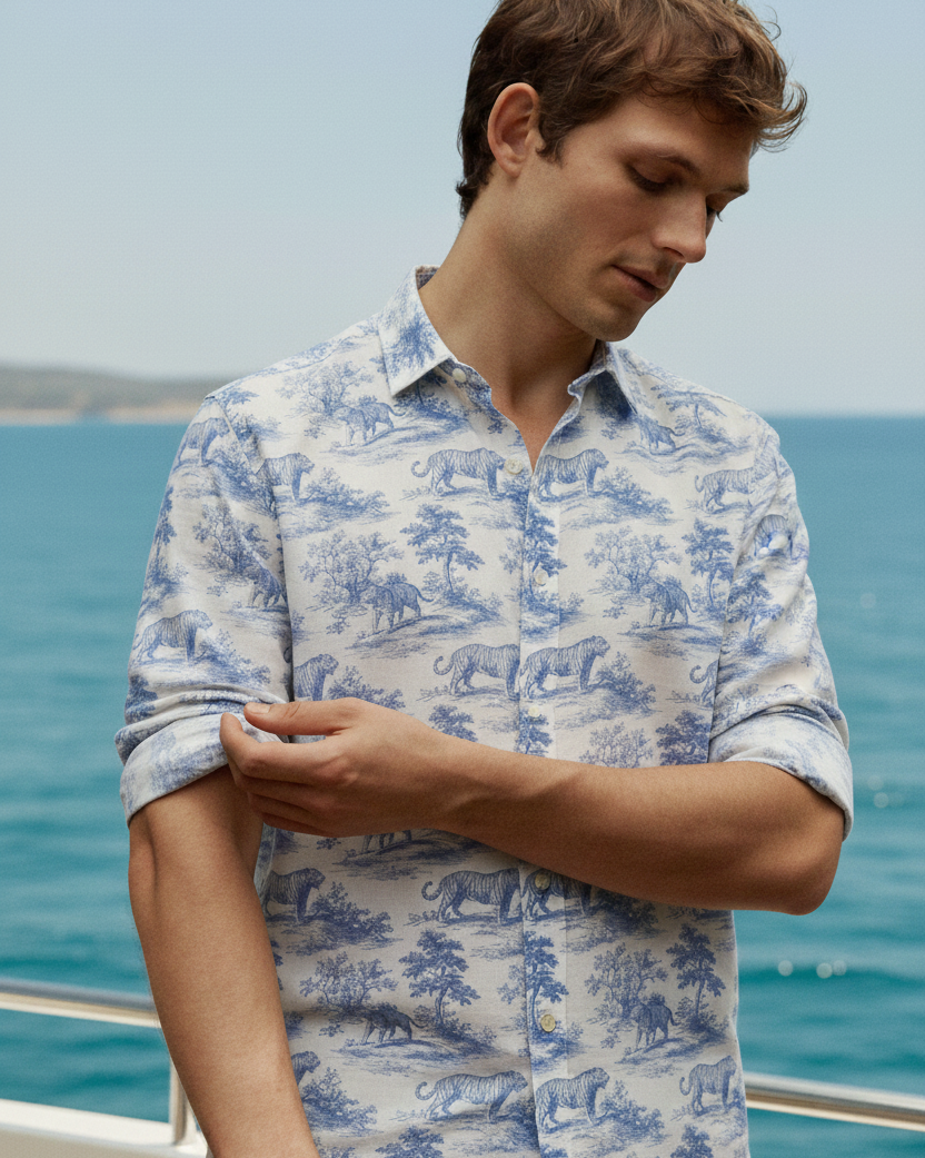 Tiger toile I'MHERE Essential full sleeve shirt