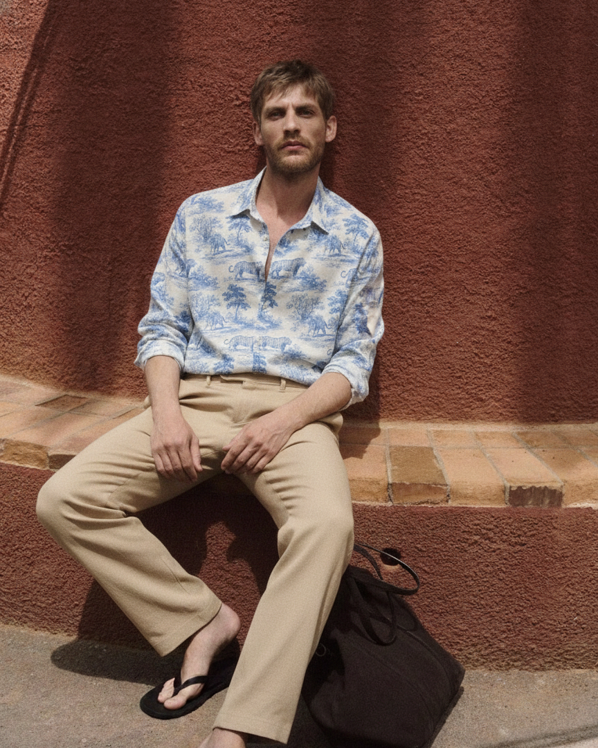 Tiger toile I'MHERE Essential full sleeve shirt