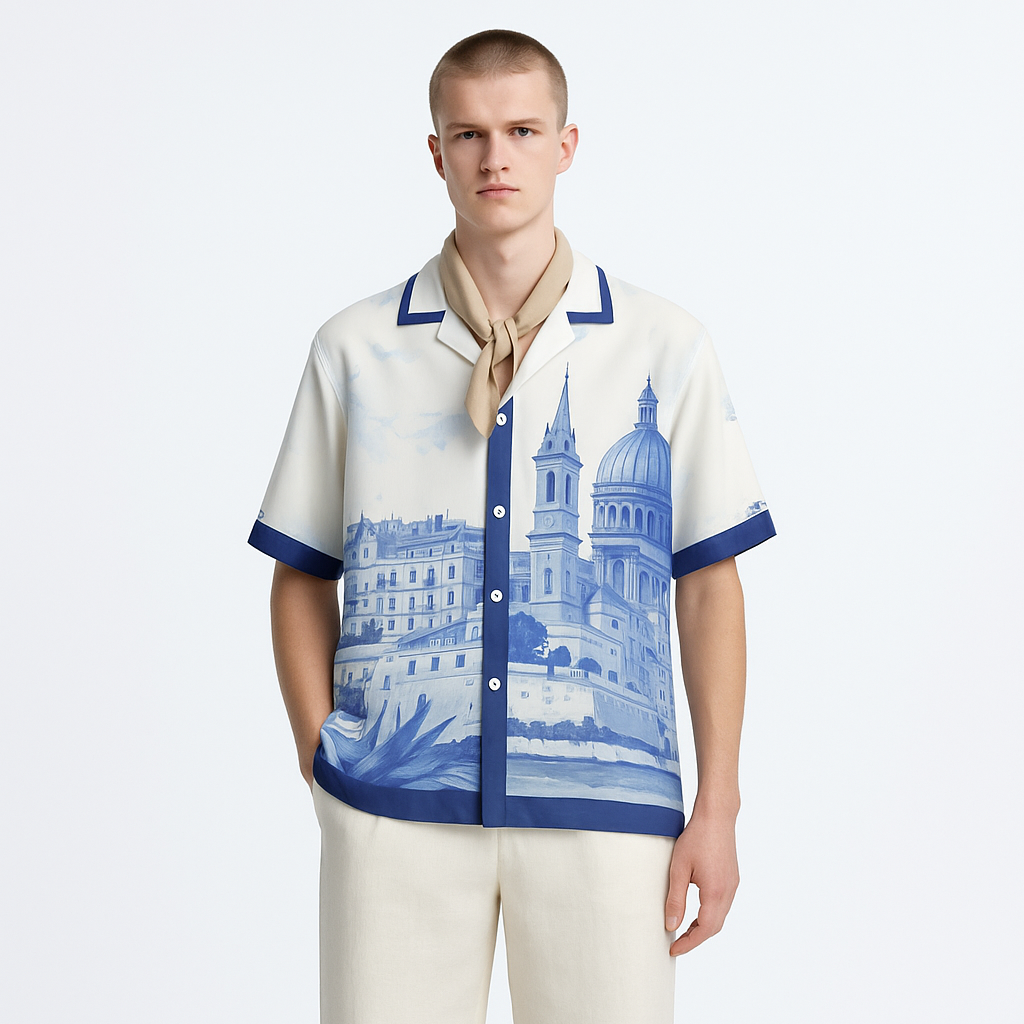 Amalfi Coast Italy Resort Collar Shirt