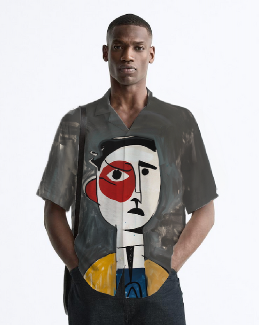 Abstract portrait Resort collar shirt