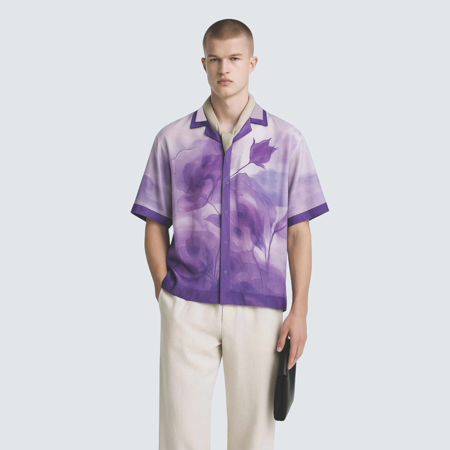 Rare Purple Roselette | Half Sleeve Shirt
