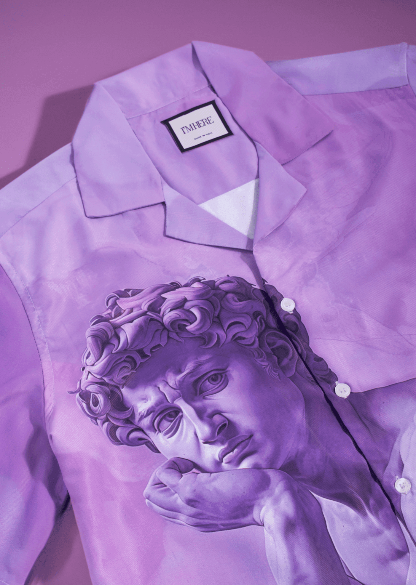Purple Angelo Resort collar shirt - I'M HERE