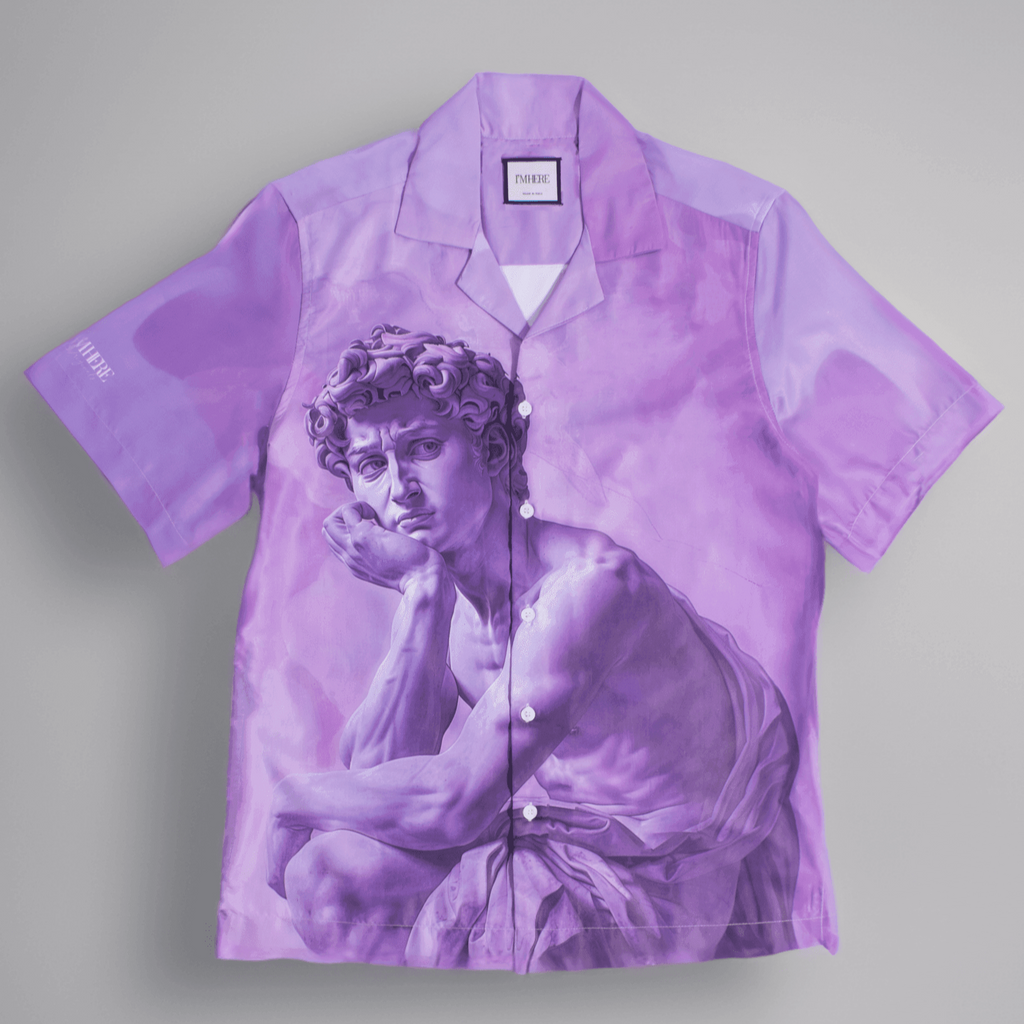 Purple Angelo Resort collar shirt - I'M HERE