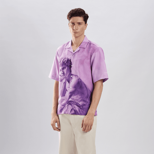 Purple Angelo Resort collar shirt - I'M HERE