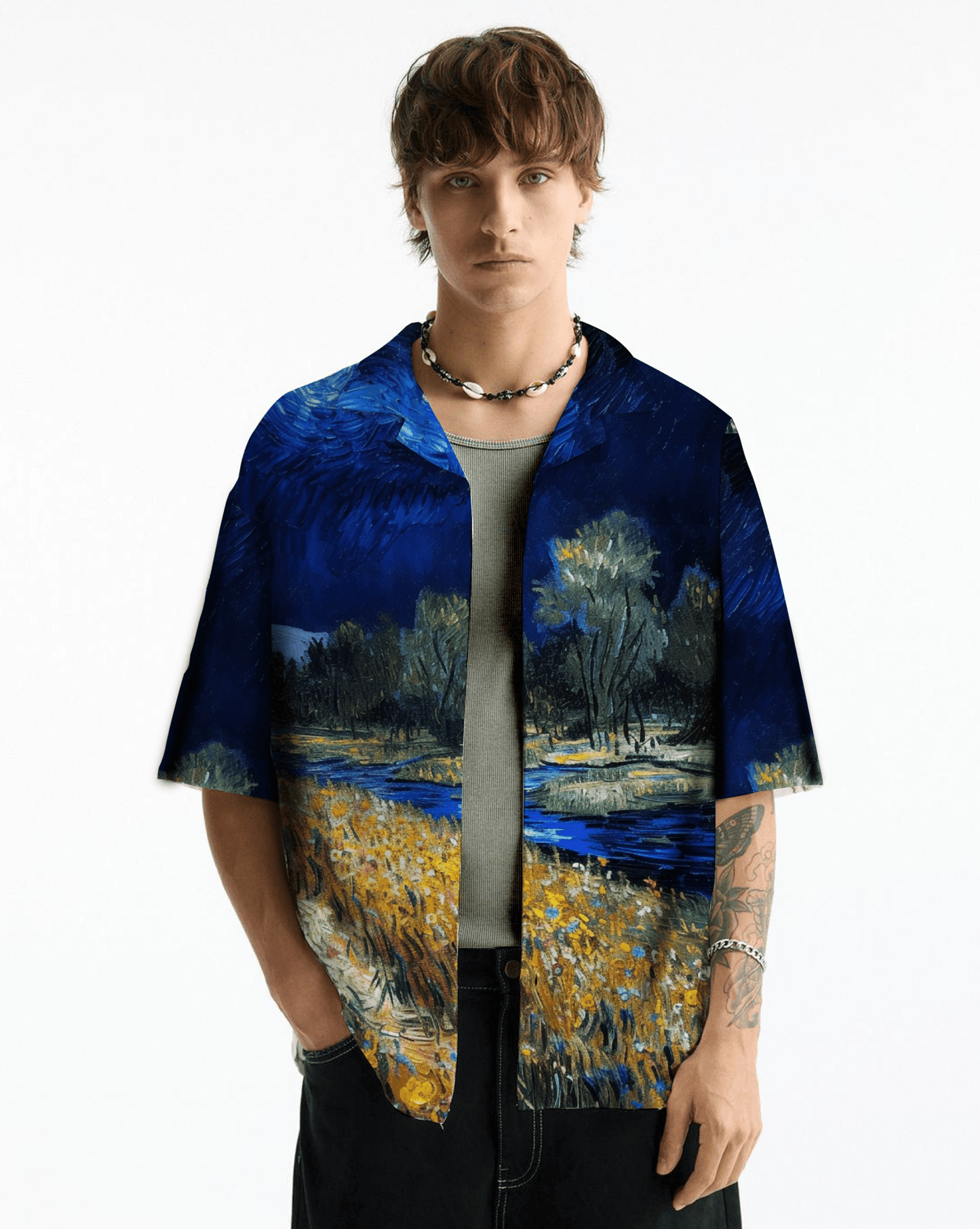 Van Gogh Resort collar shirt - I'M HERE